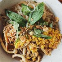 Glass Noodle Bowl (Vegetarian) · Glass noodles, Mung Beans, Mixed Mushrooms, Herbs