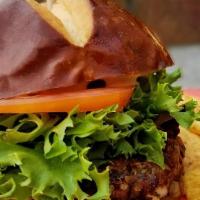 American Burger · Nectar Patty, lettuce, tomato & Thousand Island. Red onion on request.