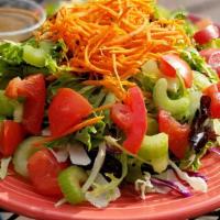 House Salad (V) · Greens, tomato, carrot & celery.