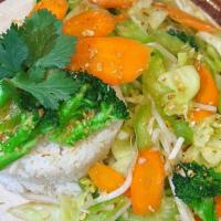 Mix Vegetable · (Your choice of protein ) stir-fry mix-vegetables( cabbage, carrots , broccoli)  with Lingbu...