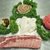 Variety Meat Package 12Lbs · 3Lbs 85/15 Lean Ground Beef-
3Lbs Black and Blue Marinated Chicken Breast-2 Marinated Choice...