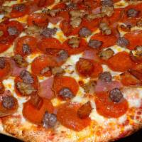 All Meat Pizza - Medium · Pepperoni, sausage, meatballs, ham and salami. All pizzas made w/ our homemade sauce, dough ...