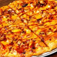 Spicy Bbq Pizza - Large · Grilled chicken and red onions with our spicy BBQ sauce base. All pizzas made w/ our homemad...