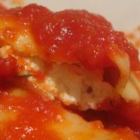 Cheese Ravioli · Cheese ravioli in our own marinara. All pasta entrées include a side dinner salad