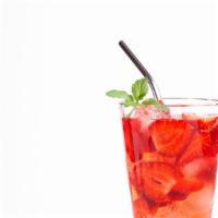 Strawberry Lemonade · Freshly made lemonade with a strawberry mix.