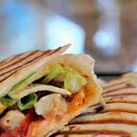 Chicken Ranch Wrap · Grilled chicken, lettuce, tomato, cilantro,
provolone cheese and Ranch dressing