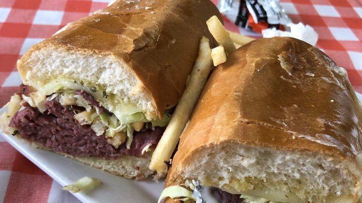Hot Pastrami · Mustard, onions, pickles, cheese.