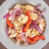 Roasted Veggies · Roasted cauliflower, red onion, bell pepper, and thyme.