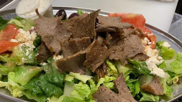 Gyro Salad · Athenian salad with Chicago style gyro meat. Served with tzatziki.