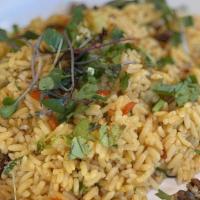 Cea-Lo'S Dirty Rice · Cajun seasoned rice with eight large shrimp, chicken andouille sausage, 1/4 lb chicken thigh...