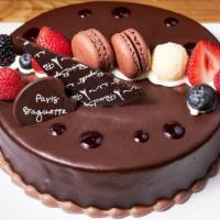 Chocolate Cake · 3 Layer Chocolate Cake, Chocolate Buttercream Filling. Contains: Coconut, Egg, Milk, Soy, Wh...