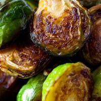 Fried Brussels Sprouts · Parmesan and balsamic glaze.