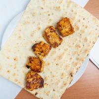 Chicken Lula Skewer · Six oz. to eight oz. of chicken lula. Served with a side of bread and garnish (red onion and...