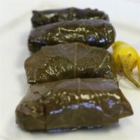 Grape Leaves · Five pieces. Traditional grape leave rolls.