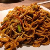 Fried Noodle · Vegetarian friendly, noodle, bell pepper, white onion ,jalapeño ,bean sprouts,green onion