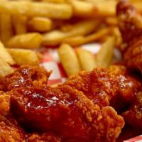 25 Boneless Wings · 25 Boneless Wings With Fries. Choose Between Buffalo or Honey BBQ Sauce. Upgrade to Breaded ...