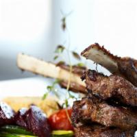 Jerk Lamb Chops · Jerk Lamb Chops served with. Rustic Mashed Potatoes and Asparagus