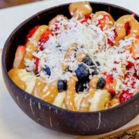 Bako Bowl · Acai, granola, banana, strawberry, blueberry, coconut shaving, honey, and your choice of alm...