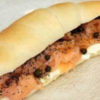 Smoked Salmon Sandwich · Smoked salmon, cream cheese, capers, dill & black pepper