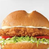 Crispy Chicken · A crispy buttermilk chicken fillet with lettuce, tomato and mayo on a star top bun. Visit ar...