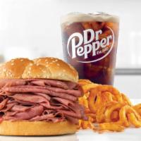 Double Roast Beef Meal · Two times the amount of signature roast beef than the Classic Roast Beef. Visit arbys.com fo...