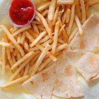 Kids Meal · 1.Quesadilla - 2.Chicken nuggets - 3.Tacos -4.Bean and cheese burrito  with sides option of ...