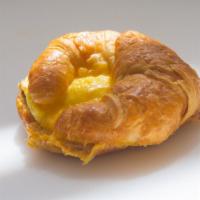 Two Eggs And Cheese On A Croissant · Delicious breakfast sandwich made with two eggs and cheese, served on a buttery Croissant.