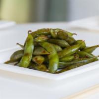 Spicy Edamame · Served cold.