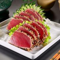 Seared Tuna (8Pcs) · Seasoned tuna steaks with seasoning and tobiko