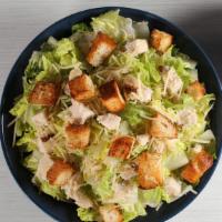 Chicken Caesar Salad · Romaine Lettuce, Chicken, Parmesean Cheese, Croutons, Caesar Dressing