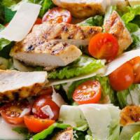 Tuna/Chicken Salad Salad · Romaine lettuce, tomatoes, cucumbers, carrots, celery, olives, topped with tuna or chicken s...