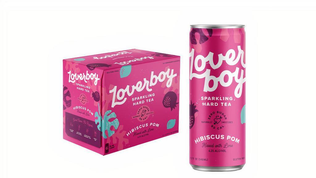 Lover Boy  Hibiscus Pom 6Pk · Whether you’re chilling at the summer house or you’re at home watching Summer House, you’ll enjoy cracking open one of these sparkling hard teas. Hibiscus is steeped like a tea, combined with pomegranate juice, topped with a squeeze of lime, and delicately sweetened with monk fruit.