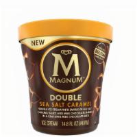 Magnum Double Sea Salt Caramel  1 Pint · Ahoy! Pamper your taste buds with Magnum Ice Cream's Double Sea Salt Caramel Ice Cream Tubs....