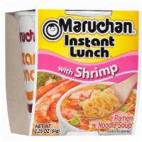 Maruchan Instant Lunch, Shrimp · Remove lid, stir thoroughly and enjoy from cup. Microwave directions: See lid for details
De...