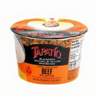Tapatio Ramen Noodle Soup Beef · 0 mg cholesterol. Hot. Big bowl. With natural & artificial flavors.

Microwavable. Microwave...