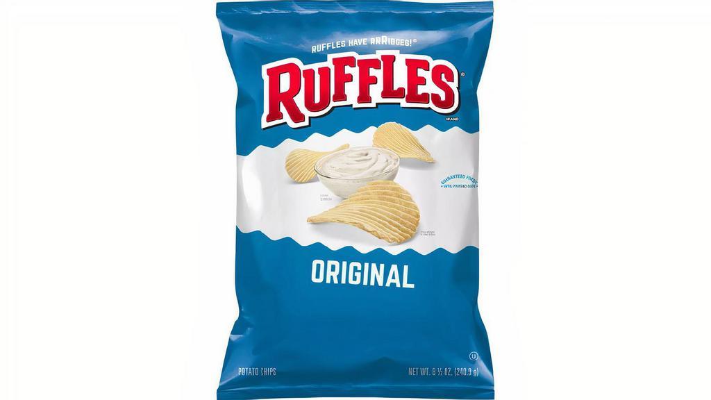 Ruffles Original  8.5Oz · These potato chips are made zigged and zagged. Because of the ridges, these potato chips are crunchier and the dipping strength multiplies. A gluten free product.