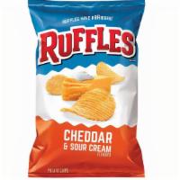 Ruffles Cheddar & Sour Cream 8Oz · A blend of rich, velvety cheddar with smooth, creamy sour cream flavor.