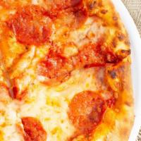 Small Pepperoni Pizza · Mozzarella cheese and pepperoni. Topped with sea salt and oregano.
