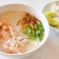 Chao Ca King Salmon (Salmon Filet) · King Salmon Filet porridge with bean sprouts.