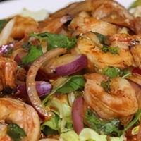 Shrimp Salad · Grilled shrimp, basil, red onion, tomato, cucumber with spicy lime dressing