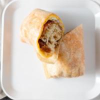 #3 Breakfast Burrito · Bacon or Sausage, Hash Brown, Egg, Cheese, Pico de gallo, Salsa