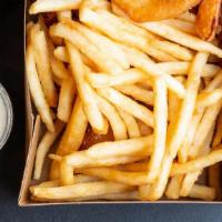 Fries & Ketchup · Crispy coated fries.