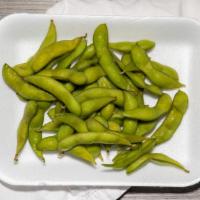 Edamame · Steamed young soybeans in the pod with a bit of sea salt.