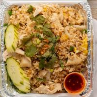 Thai Fried Rice · Fried rice with egg, onion and tomatoes.