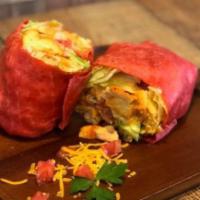 Sriracha Chicken Wrap · Pieces of marinated filet of chicken. Comes with tomatoes, pickled red cabbage, cheddar chee...