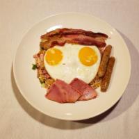 Daily Special - Meat Lover  · 2 Ham , 2 Bacon , 2 Sausage, serve with 2 Eggs and Fried Rice.
