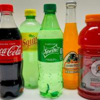 Bottle Drinks · Bottle Coke, Sprite, Squirt, 
Gaterade(Fruit Punch), Snapple(Mango),
Jarritos(mandirin), Bot...