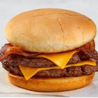Bacon Cheeseburger · Two burger patties grilled to perfection, topped with two slices of American cheese and two ...