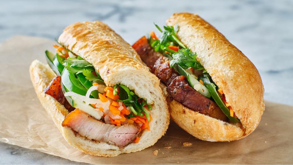 Ryan'S Special Sandwich · Delicious pork belly, cucumber mix, cilantro and hot chilis on a 6