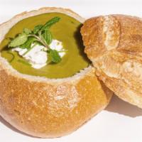 Split Pea Soup · Thick soup made from peas that have been dried and split. Choice of size.